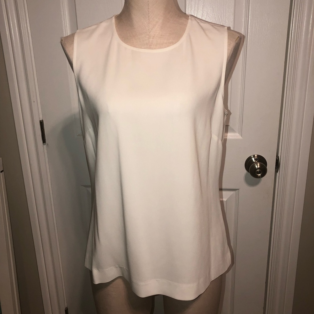 St. John Women's Sleeveless White Blouse - Classic Shell Top